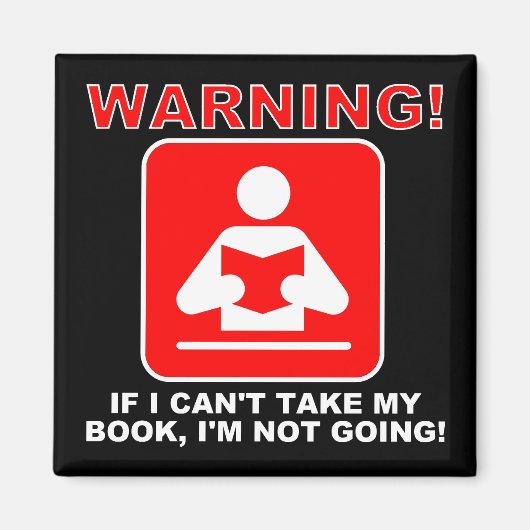 ブックワームの本警告愛好家のおもしろい冷蔵庫用マグネット マグネット (正面)