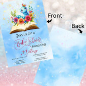 ブックワームベビー魔法の水の色ベビーシャワー 招待状