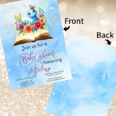 ブックワームベビー魔法の水の色ベビーシャワー 招待状