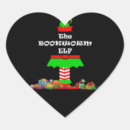 ブックワーム小妖精や小人マッチングファミリーグループクリスマスパーティー ハートシール