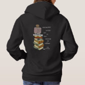 ブックワーム山積み本フード付きスウェットシャツ パーカ (裏面)