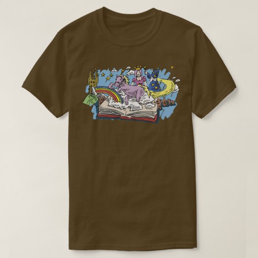 ブックワーム熱心なリーダー妖精の物語ファンタジー本の読み込み Tシャツ (デザイン正面)