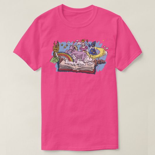 ブックワーム熱心なリーダー妖精の物語ファンタジー本の読み込み Tシャツ (デザイン正面)
