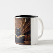 ブックワーム猫コーヒーマグ ツートーンマグカップ (正面右)