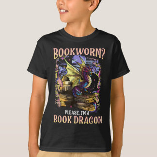 ブックワーム私は本ドラゴンのリテラシ読ー Tシャツ