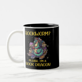 ブックワーム私は本ドラゴンの愛読者フーを願う ツートーンマグカップ