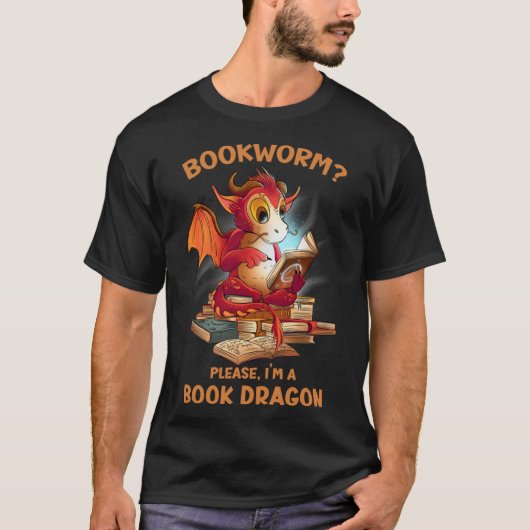ブックワーム私は本ドラゴン本 Tシャツ (正面)