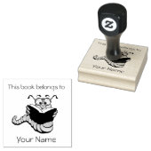 ブックワーム蔵書票デザイン木印 ラバースタンプ (押印)