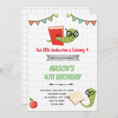 ブックワーム誕生日招待状 シーズンカード (正面/裏面)