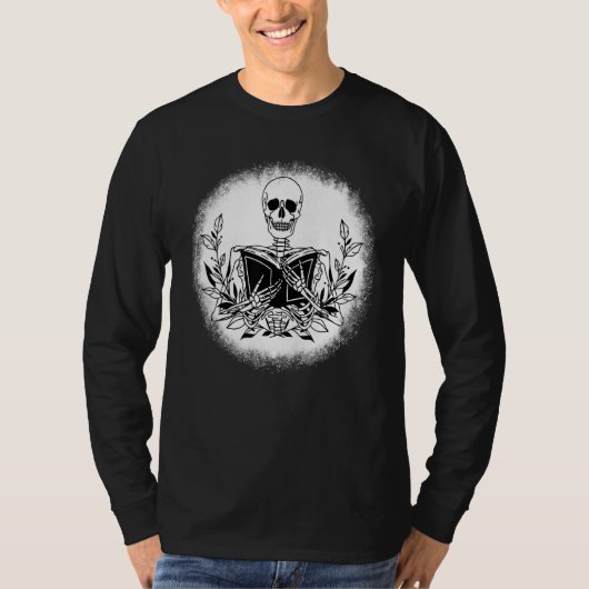 ブックワーム読み取りスケルトン読の本 Tシャツ (正面)