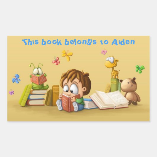 ブックワーム 長方形シール (正面)