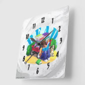 ブックワ読ゴンアート角壁時計 スクエア壁時計 (傾斜)