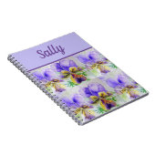 ブックヴィオラパープルフラワーウォーター女性アート ノートブック (右側)