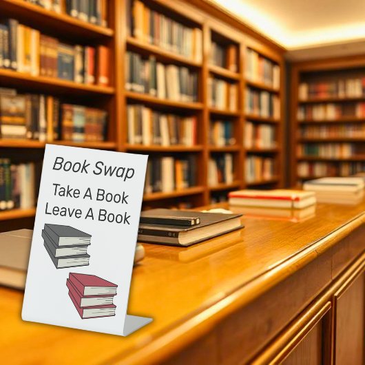 ブック交換図書館 台座サイン