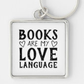 ブック好きのための面白いフレーズ 黒と白 キーホルダー (正面)