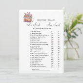 ブック彼は彼女が言ったブライダルシャワーゲームカード 案内状 (スタンド正面)