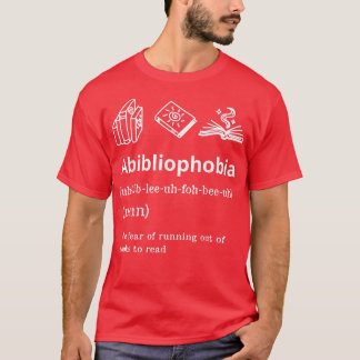 ブック恋人トップスabibliophobia定義リーダーTe Tシャツ
