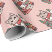 ブック愛好家の猫好き ラッピングペーパー (ロールコーナー)
