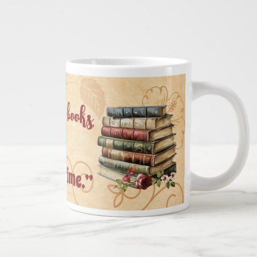 ブック愛好家引用文非常に多くの本ので少し時間おもしろい ジャンボコーヒーマグカップ (右)