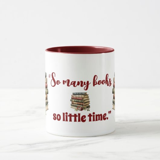 ブック愛好家引用文非常に多くの本ので少し時間おもしろい マグカップ (中央)