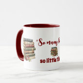 ブック愛好家引用文非常に多くの本ので少し時間おもしろい マグカップ (正面左)