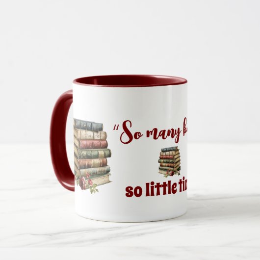 ブック愛好家引用文非常に多くの本ので少し時間おもしろい マグカップ (正面左)
