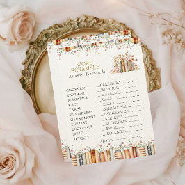 ブック素朴ブライダルシャワー単語スクランブル応答鍵