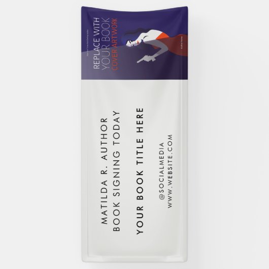 ブック署名 |作家カバーのアートワークのプロモーション 横断幕 (縦)