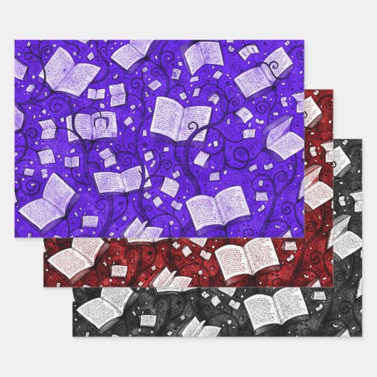 ブック背景コレクション1 ラッピングペーパーシート (セット)