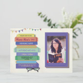 ブック誕生日招待状の写読真 招待状 (スタンド正面)