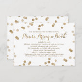 ブック金ゴールドのフェイク紙吹雪挿入モダンカード エンクロージャーカード (正面/裏面)