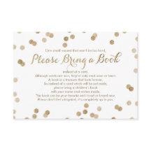 ブック金ゴールドのフェイク紙吹雪挿入モダンカード