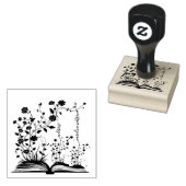 ブック開花ex libris ラバースタンプ (押印)