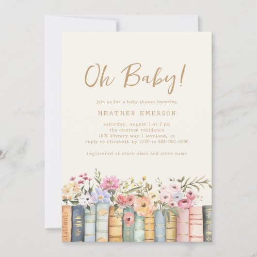 ブック オー ベイビー 招待状 (正面)