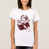 ブック&コーヒー好きの女性のためのTシャツ - 心地よい読書タイム Tシャツ (正面)