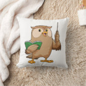 ブック&ポインタで先生としてのフクロウ クッション (ブランケット)