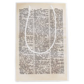 ブック·ラバーの辞書ページ·抱き枕 ミディアムペーパーバッグ (正面)