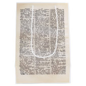 ブック·ラバーの辞書ページ·抱き枕 ミディアムペーパーバッグ (裏面)