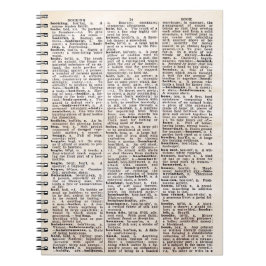 ブック·ラバーズのヴィンテージ·ディクショナリ·ページ·ノート ノートブック