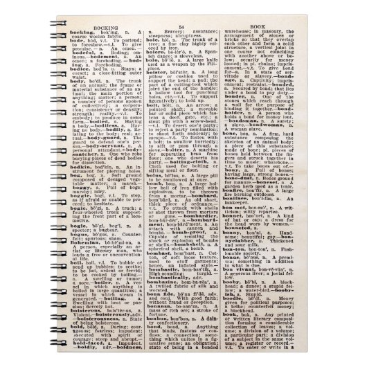 ブック·ラバーズのヴィンテージ·ディクショナリ·ページ·ノート ノートブック (正面)