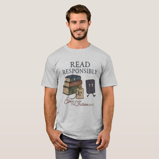 ブック・恋人メンズTシャツ | 文学的コーヒーTee Tシャツ (正面フル)