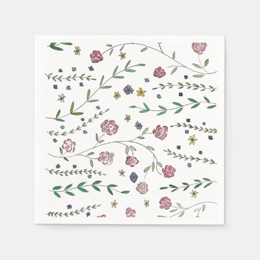 ブック&花カクテルナプキン スタンダードカクテルナプキン (正面)