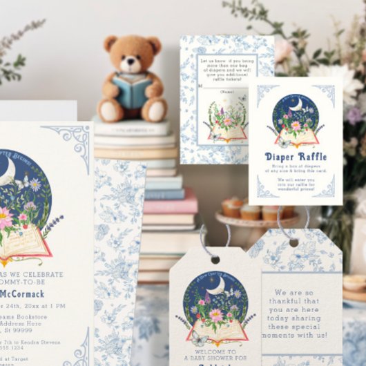 ブックwムーンバタフライフローラおむつラッフルチケット エンクロージャーカード