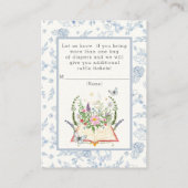 ブックwムーンバタフライフローラおむつラッフルチケット エンクロージャーカード (裏面)