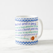 ブッシェルおよびコツコツつつく音のジグザグ形のマグ コーヒーマグカップ (正面右)