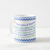 ブッシェルおよびコツコツつつく音のジグザグ形のマグ コーヒーマグカップ (正面左)