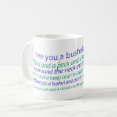 ブッシェルおよびコツコツつつく音のマグ コーヒーマグカップ (正面左)