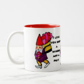 ブッシェルお母さんおよびコツコツつつく音のマグ ツートーンマグカップ (左)