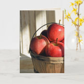 ブッシェル・バスケットのリンゴ カード (黄色い花)