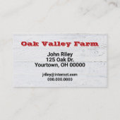 ブッシェル・バスケットの熟したリンゴ 名刺 (裏面)